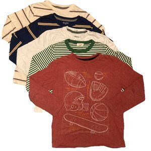 Sz 8 Boys 5 PCs Long Sleeve Tshirt Lot, Old Navy, Tommy Bahama, Mini Biden GUC